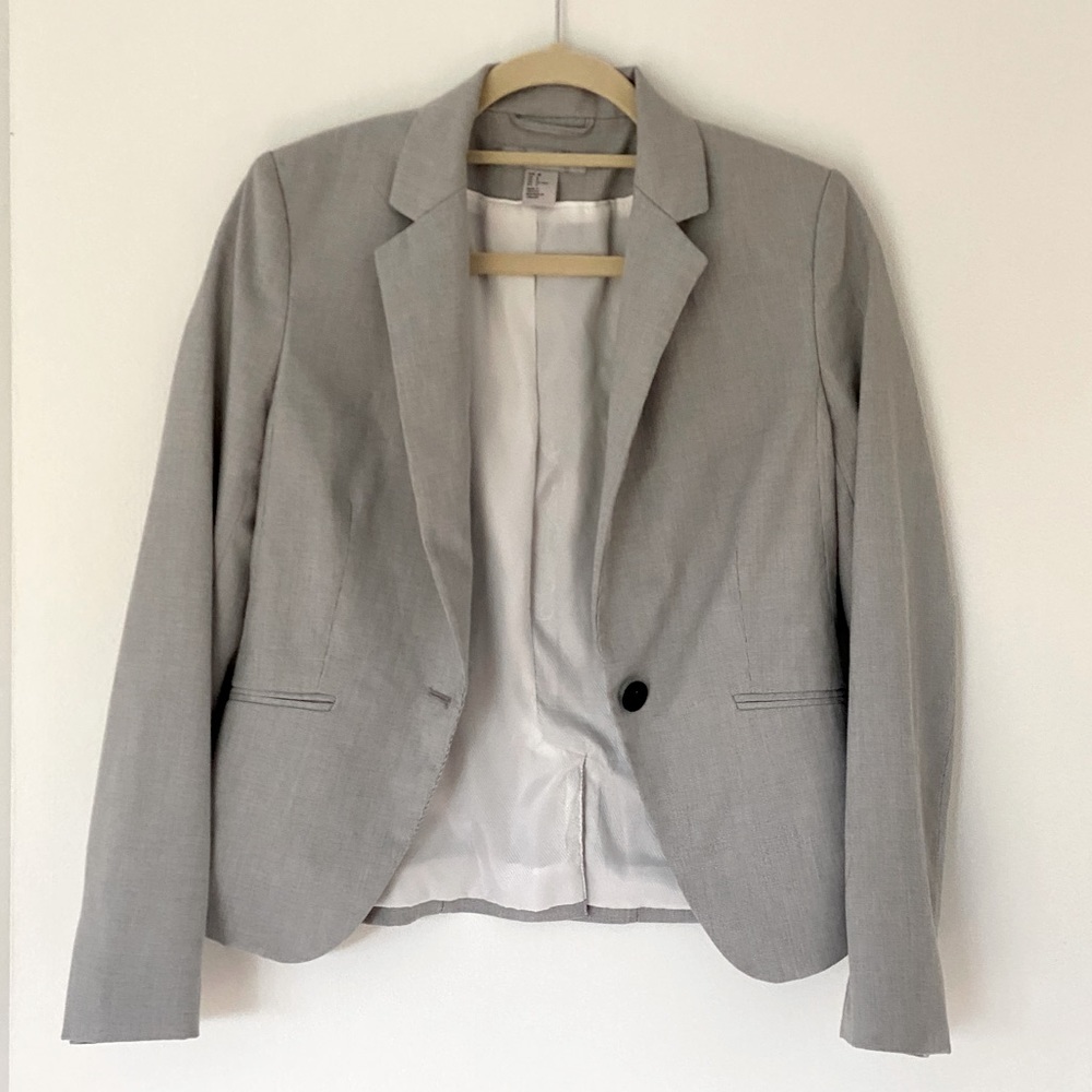 H&M Gray houndstooth blazer